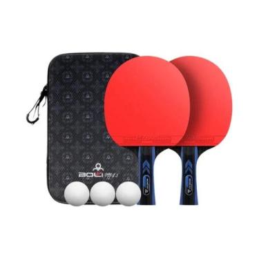 Imagem de Conjunto Profissional De Raquetes De Tênis De Mesa 2 Peças Com 3 Bolas