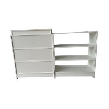 Imagem de Balcão Caixa E Expositor Vidro 100% Mdf Lojas E Comércios Branco - Suprema Móveis