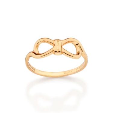 Imagem de Anel Skinny Laço Banhado a Ouro Rommanel 513661 Tamanho:14Cor:Dourado,