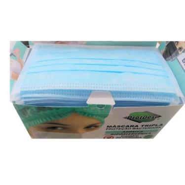 Imagem de MASCARA TIPO CIRURGICA C/ELASTICO - ANVISA / TRIPLA PROTDESC AZUL  ( C