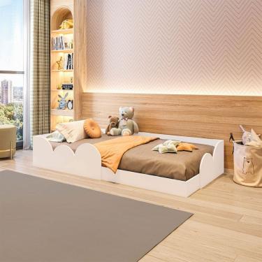 Imagem de Cama Infantil Montessoriana Nube Branco - Pnr Móveis