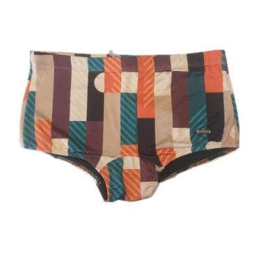 Imagem de Sunga Estampada Adulto Boxer - Sol e Água, Estampado, Verde, Marom, M