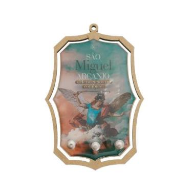 Imagem de Porta Chave em Resina de São Miguel Arcanjo 17X11 DEFENDEI - ASA