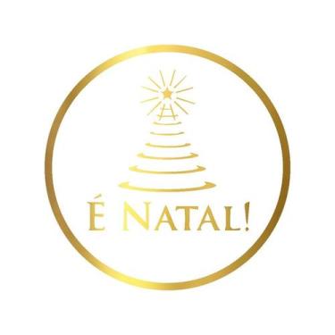 Imagem de Adesivo "É Natal" - Ref.2132 - Hot Stamping - 50 unidades - Stickr - R