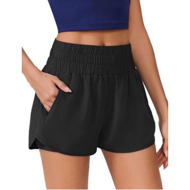Imagem de Shorts PINSPARK Feminino Cintura Alta para Corrida e Academia com 2 Bo