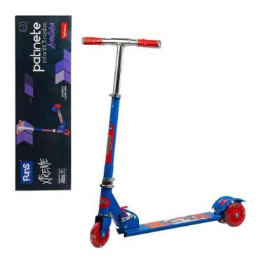 Imagem de Patinete Infantil 3 Rodas Alumínio Roda C/ Luz 40kg Azul - Wellmix REF