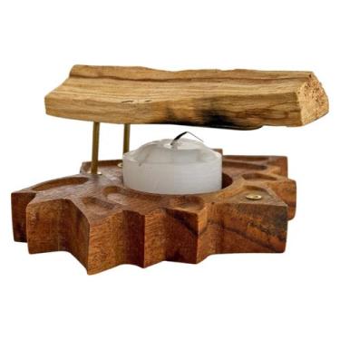 Imagem de Incensário Queimador Flor Lótus Palo Santo Incenso Madeira - M3 Decora