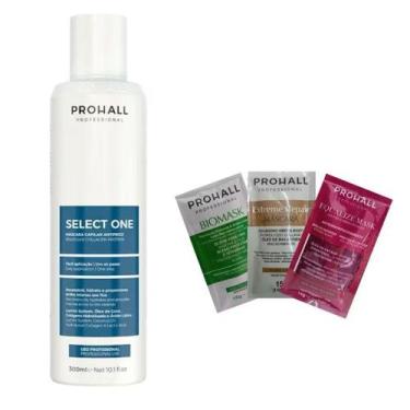 Imagem de Select One Um Só Passo 300ml Prohall Professional com 3 Sachês Hirataç