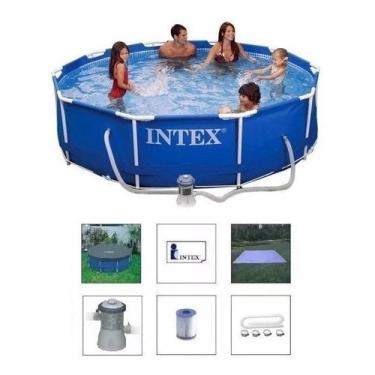 Imagem de Piscina Intex 4485 Litros Standard com Bomba Filtro 3785 lh 110v Capa e Forro