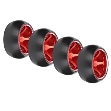 Imagem de Pneus de cubo RC de metal, pneus de RC leves para MINI-Q/MINI-D carro RC para Wltoys K969 1/28 carro RC(vermelho)