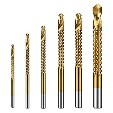 Imagem de 40 in 1 Multifunctional Drill Set - Titanium, Household Metal Punch Woodworking Reaming Slot Multifunctional Hand Drill 3mm-8mm, 6pcs High Speed Steel Serrated Twist Drill Bit
