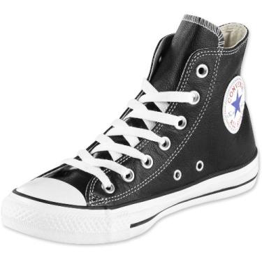 Imagem de Converse Tênis feminino Chuck Taylor All Star couro cano alto, Preto, 4.5