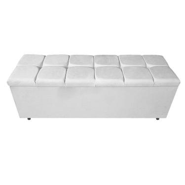Imagem de Calçadeira Estofada Manchester 160Cm Queen Size Suede Branco