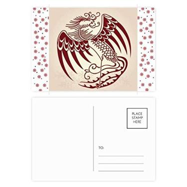 Imagem de Cartão postal de bênção com retrato de animal de fênix chinesa, Natal, flor de Natal, celebração