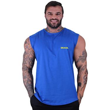 Imagem de Regata Machão Longline Masculina MXD Conceito Sem Manga Camisa 10 Brasil Bandeira Treino Academia Musculação (M, Opção 08)