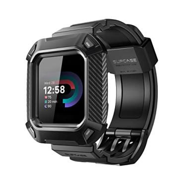 Imagem de SUPCASE Pulseiras de relógio Unicorn Beetle Pro para Fitbit Versa 4 / Fitbit Versa 3 / Fitbit Sense, pulseira protetora de substituição (preto)
