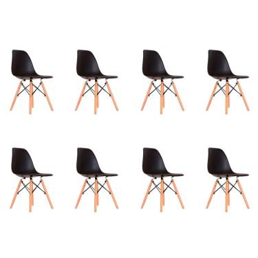 Imagem de Conjunto com 8 Cadeiras Eames Quilmes Preto