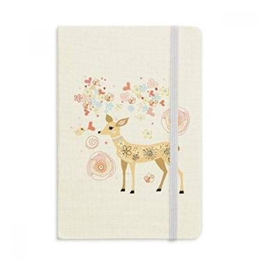 Imagem de Caderno de flores Love Bird Deer oficial de tecido rígido diário clássico