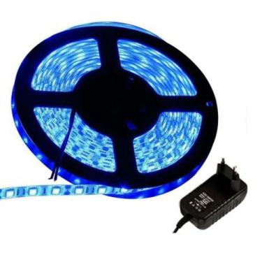 Imagem de Fita De Led 12V 5050 Azul 5M Com Fonte