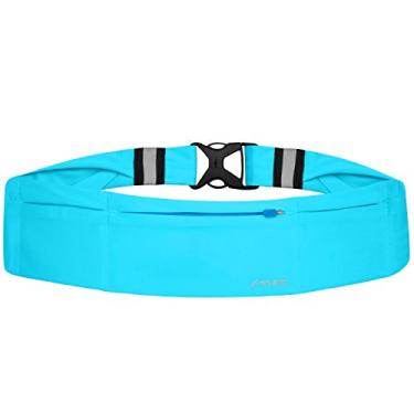 Imagem de Fitletic Cinto de corrida e fitness com bolso triplo para homens e mulheres. Bolsa para celular, armazenamento para lanches, chaves, identidade. Tamanho pequeno, médio, grande