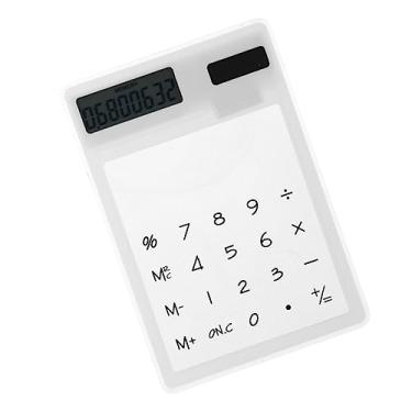 Imagem de Amosfun calculadoras para crianças aluna calculadora movida a energia solar calculadora para crianças calculadora científica Bateria tela sensível ao toque Presente escritório branco