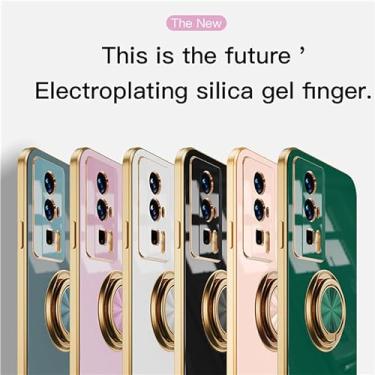 Imagem de Car Magnetic Adsorption 6D Plating Silicone TPU Case With Ring For Xiaomi Poco X5 F5 Pro Back Stand Bumper Shell Cover Potector (Poco F5,Green)