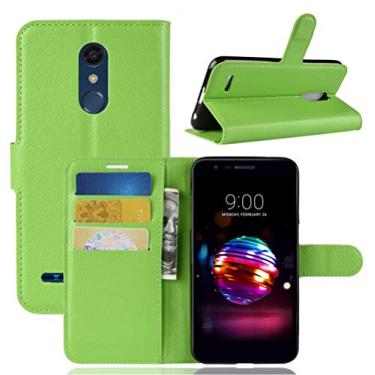 Imagem de Capa para LG K10 2018 capa flip carteira de couro para LG K10 2018 capa de proteção de telefone A capa com design de slot para cartão