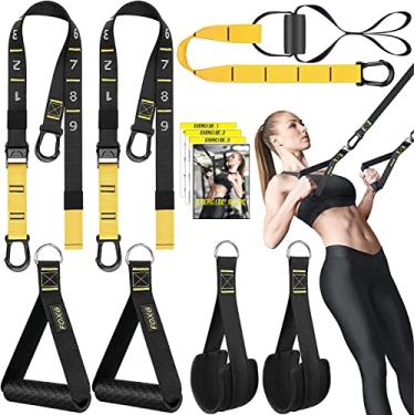 Imagem de ScandiTech Rraining Kit, Workout Straps for Home, Adjustable Resistance Trainer with Handles, Door Anchor and Carrying Bag for Gym