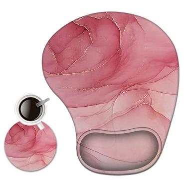 Imagem de AIMSA Mouse pad ergonômico com gel de suporte de pulso, almofada de descanso de pulso, base de poliuretano antiderrapante, laptop confortável, mouse de computador para escritório, casa, digitação