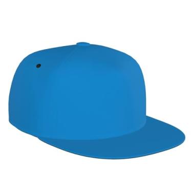 Imagem de Boné de beisebol com ajuste de sarja boné de perfil baixo tamanho ajustável para homens mulheres cor sólida azul, Preto, One Size-Large