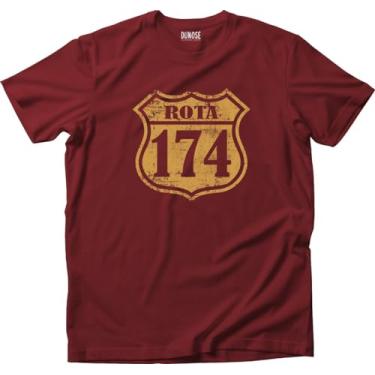Imagem de Camiseta Algodão Masculina Rota 174 Tamanho:P;Cor:Vinho