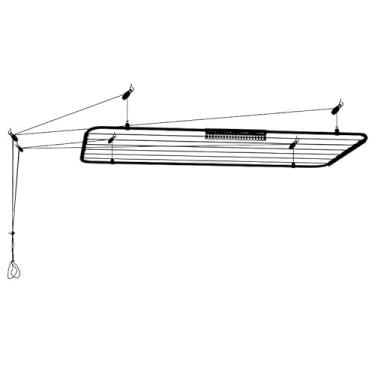 Imagem de Varal Para Teto 100 x 56cm Em Aço Com Cordinhas Sobe e Desce Preto Apartamento - Someway