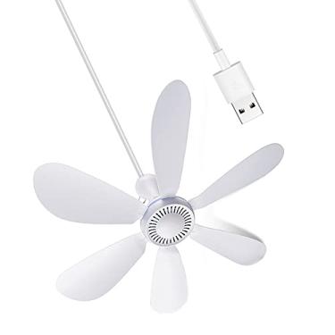 Imagem de 6 Folhas 5V Ventilador de Teto Usb Barraca de Acampamento Refrigerador de Ar Multifuncional Repelente de Moscas Para Dormitório Cama Doméstica