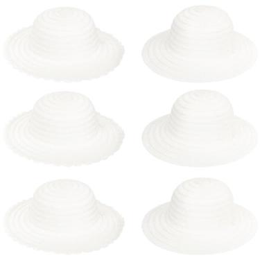 Imagem de Chapéu de palha de pintura 6 peças chapéu divertido chapéus engraçados sombrillas de chapéu de palha decorativo chapéu de palha em branco chapéu de palha infantil chapéu de sol de palha para pais e fi