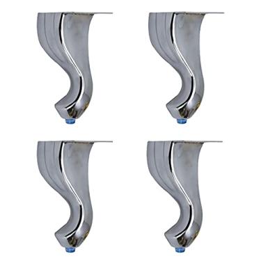 Imagem de Conjunto de 4 pernas de móveis, pernas de mesa de móveis, pé de suporte de sofá de móveis, pernas de suporte de armário de banheiro, tapete de borracha, seguro e silencioso (cor: prata, tamanho: 14,5