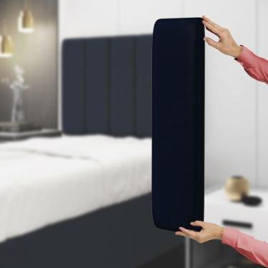 Imagem de Painel Modulado Nashira 60x20 Cm Veludo Aradecor, Azul Marinho, ÚNICO