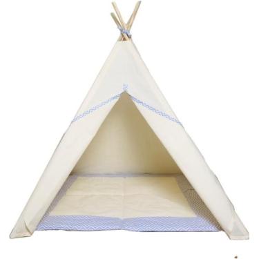 Imagem de Cabana Infantil+Tapete Acolchoado Chevron Cinza135X110X110 - Atelie Lu