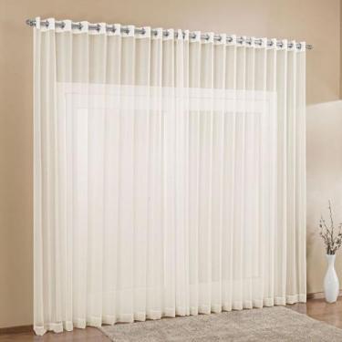 Imagem de Cortina voal sala ou quarto para varão simples ilhos cromado 6m - AMOR