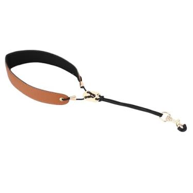 Imagem de Correia de Saxofone Premium Couro Pu Nylon Comprimento Ajustável Cinta de Pescoço Sax para a Maioria Dos Saxofones Alto Tenor Bari Soprano (Marrom)