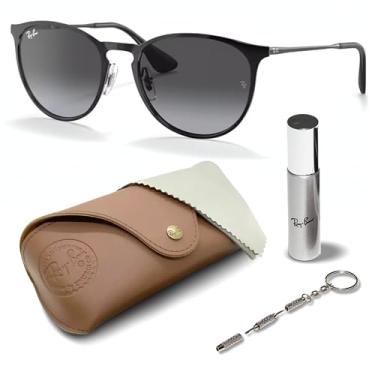 Imagem de Ray-Ban RB3539 ERIKA Óculos de sol polarizados em formato Phantos com kit de óculos – protetores de nariz ajustáveis – Óculos de sol retrô formais e casuais ideais, Preto (002/8 g | 54 mm), 54 mm