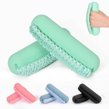 Imagem de Hikeen Conjunto de pesos de mão para mulheres e homens, halteres macios de 2 (900 g cada), peso para caminhada com alça de mão para aeróbica, corrida, corrida (verde, conjuntos de 1,8 kg)