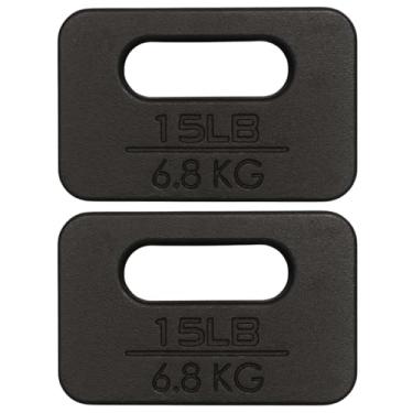 Imagem de Yes4All Placa de ferro fundido, placa ponderada para ciclismo, balanços, agachamento, treinamento de força, exercícios físicos e exercícios domésticos - 6,8 kg - par