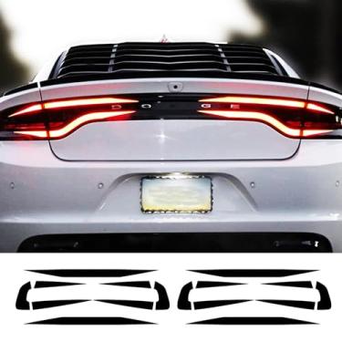 Imagem de Generic 2 peças de tinta de luz traseira para Dodge Charger 2015-2024, acessórios externos, compatível com modelos 2015-2023, preto