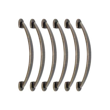 Imagem de 6 Puxador Colonial Arco Para Armário Guarda Roupa Móveis 96mm (Preto)