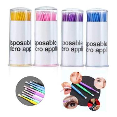 Imagem de 100 Microbrush Cotonetes Extensão De Cílios  Fio A Fio - Lullu Person,