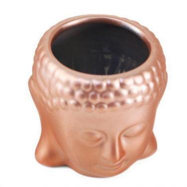 Imagem de Enfeite de Ceramica Cabeca Buda 8 cm Metalizado - INTERPONTE