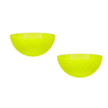 Imagem de Kit 2 Petisqueira Futebol Amarelo Neon 240Ml Plástico - Bb Store