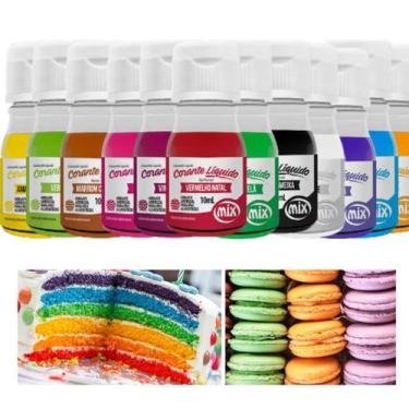 Imagem de Corante Alimentício 10ml Mix Alta Qualidade Várias Cores, Vinho