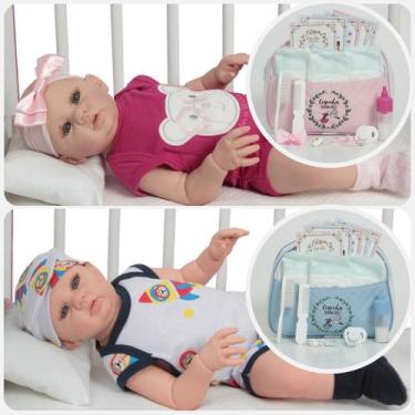 Imagem de Bebê Tipo Reborn Gêmeos Casal Abigail Fofinho Corpo de Vinil - Cegonha