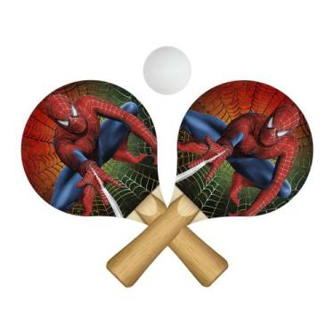 Imagem de Par de Raquetes para Tênis de Mesa com Bolinha 24,5x13,5 Mdf Madeira A
